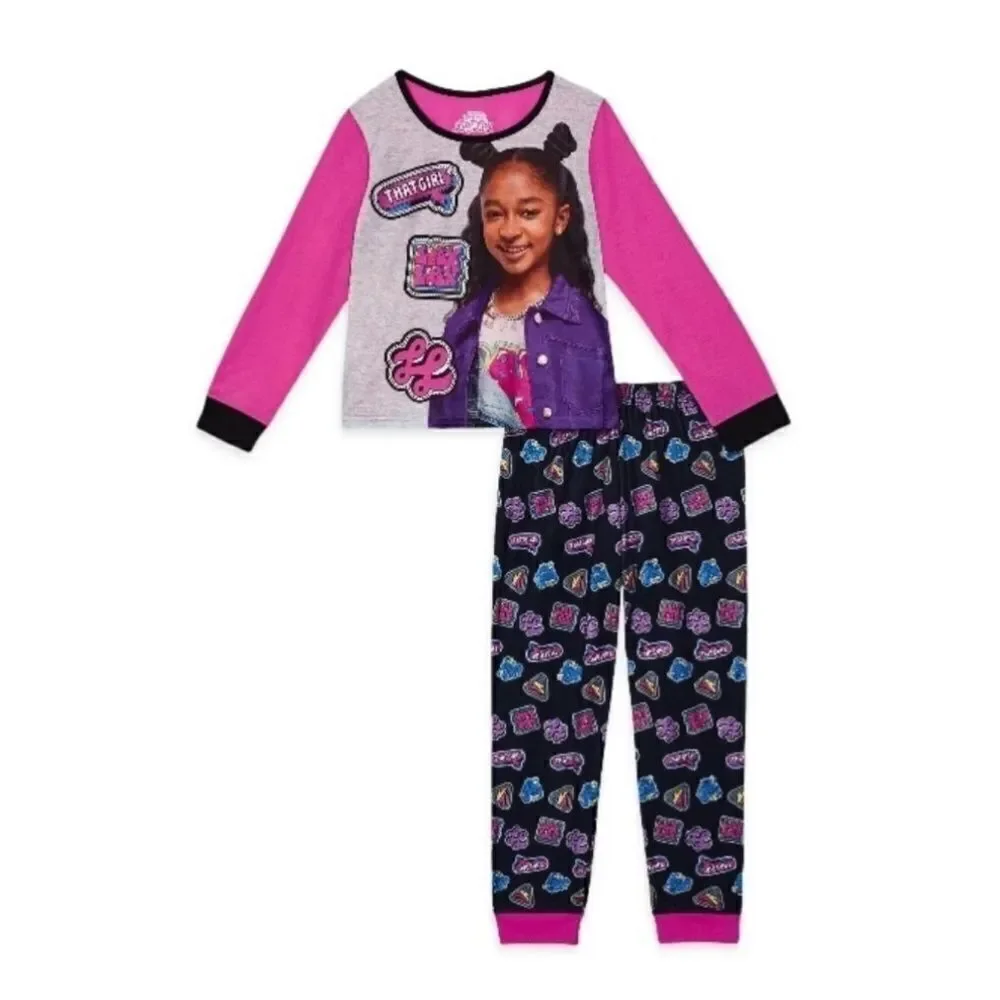 Girls Long Sleeve Pajama Lounge 2-Piece Set 2-Pack Size XS 4/5
